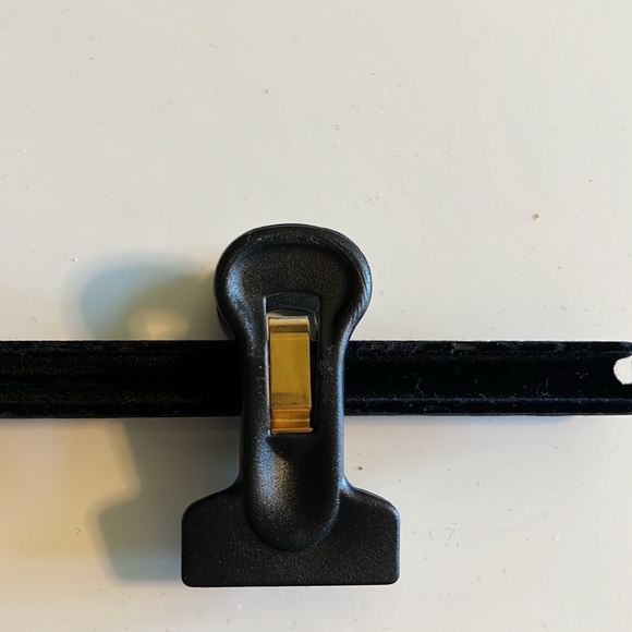 3 pcs Gold plated Chanel CC auth black velvet hangers boutique pant skirt jacket - Picture 5 of 7